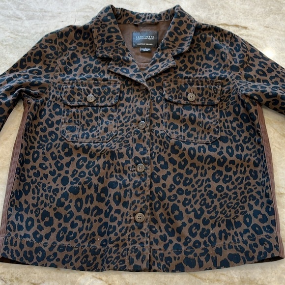 Sanctuary | Brown & Black Leopard Print Jean Jacket | Size Small - Picture 4 of 10
